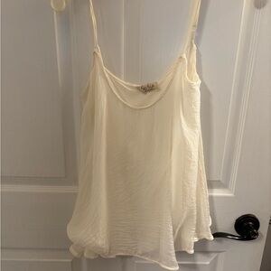 Sophia Italian Chic Cream Spaghetti Strap Tank Top